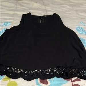 Elegant Black Lace Trim Top